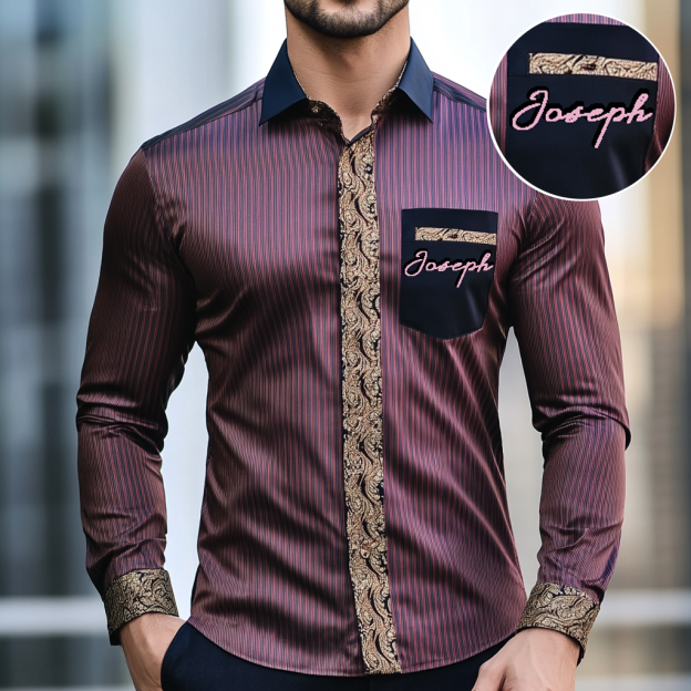 Custom Personalized Luxe Exclusive Design Embroidery & Print Business Casual Vacation Shirt