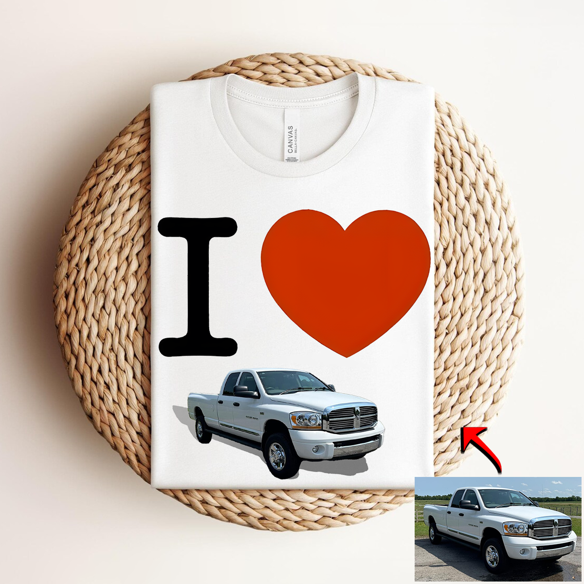 Custom Personalized Luxe Exclusive Design Embroidery & Print Vehicle Photo Print T-Shirt-Gift For Car Lover