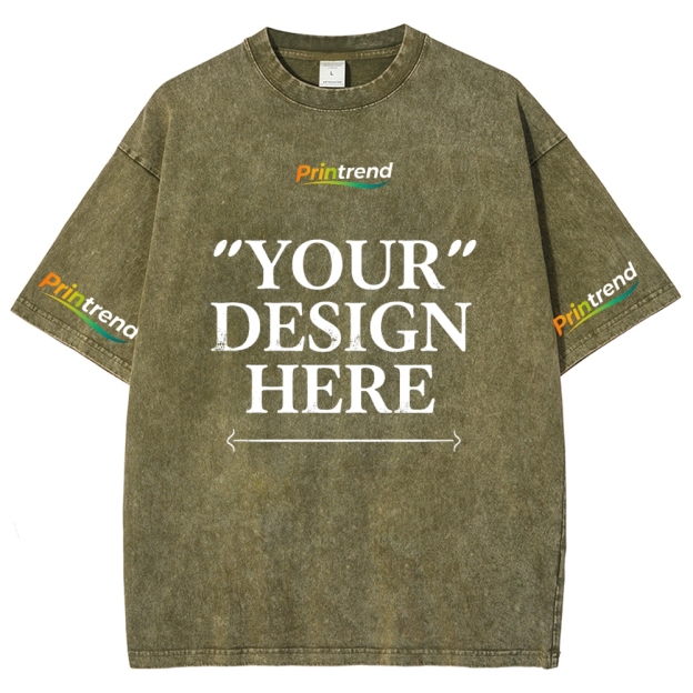 Custom Print 15 Colors 250GSM Washed T-Shirts - Quality & Customization​