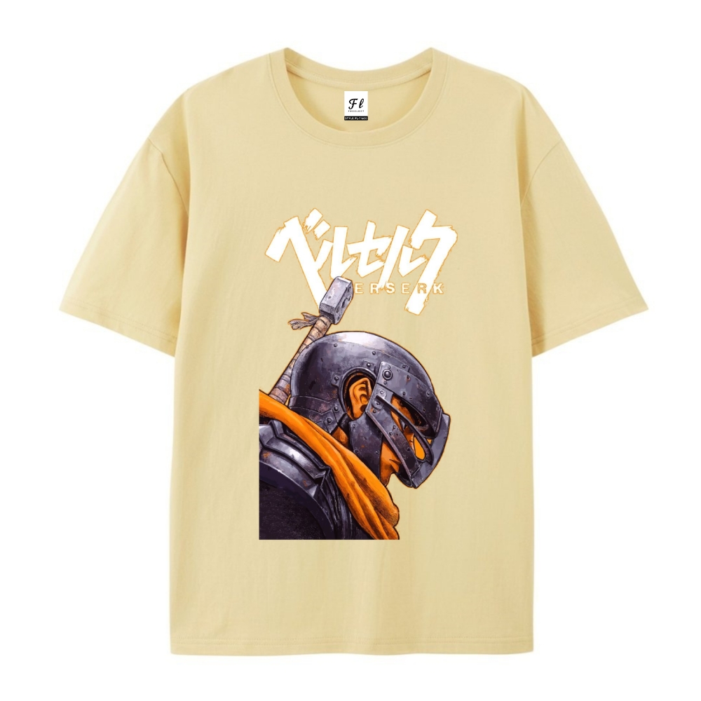 Pure Cotton Unisex Round Neck Anime T-Shirt Berserk