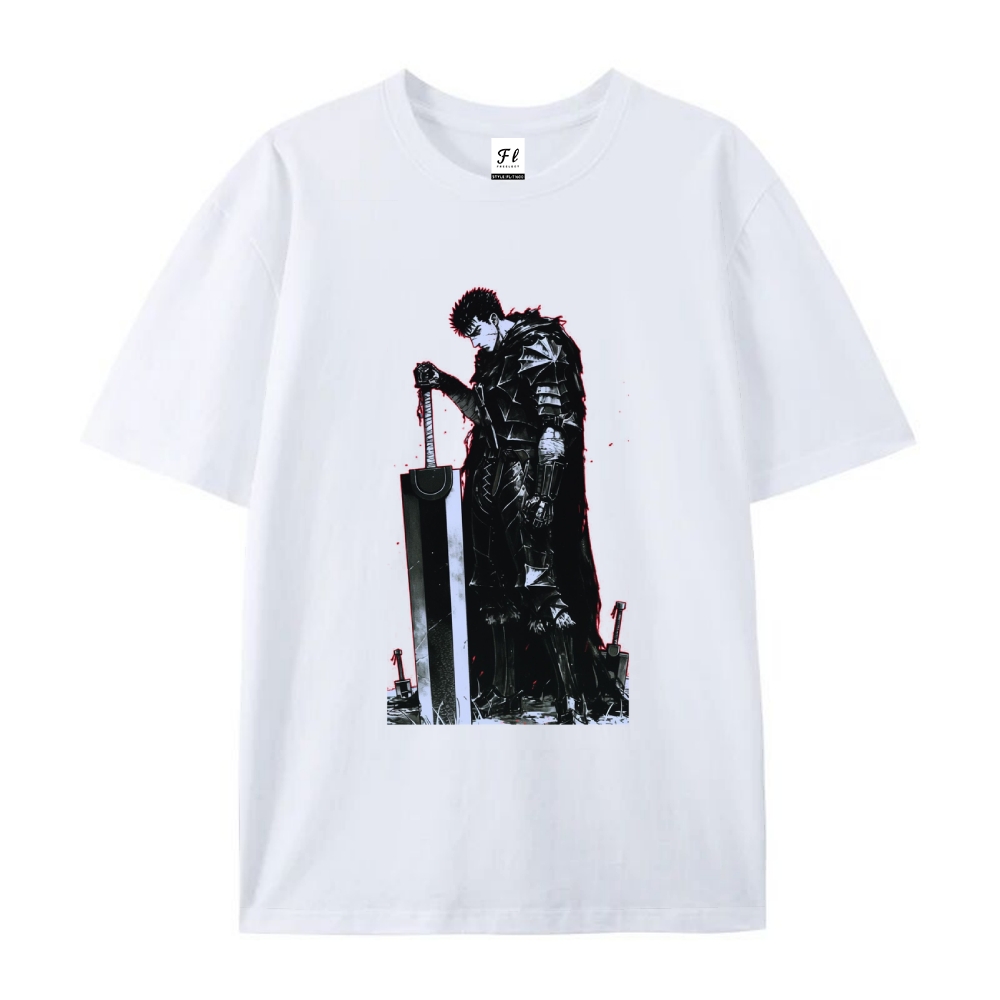 Pure Cotton Unisex Round Neck Anime T-Shirt Berserk