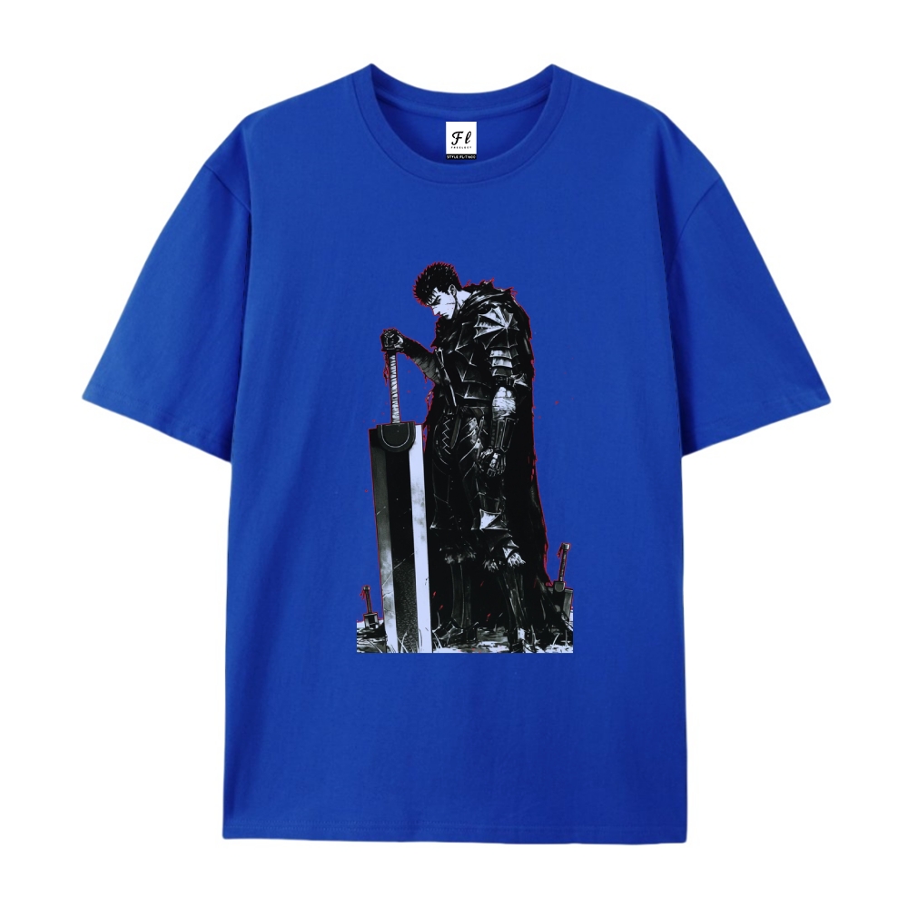 Pure Cotton Unisex Round Neck Anime T-Shirt Berserk