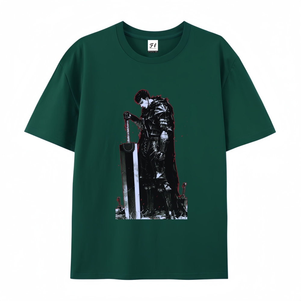 Pure Cotton Unisex Round Neck Anime T-Shirt Berserk