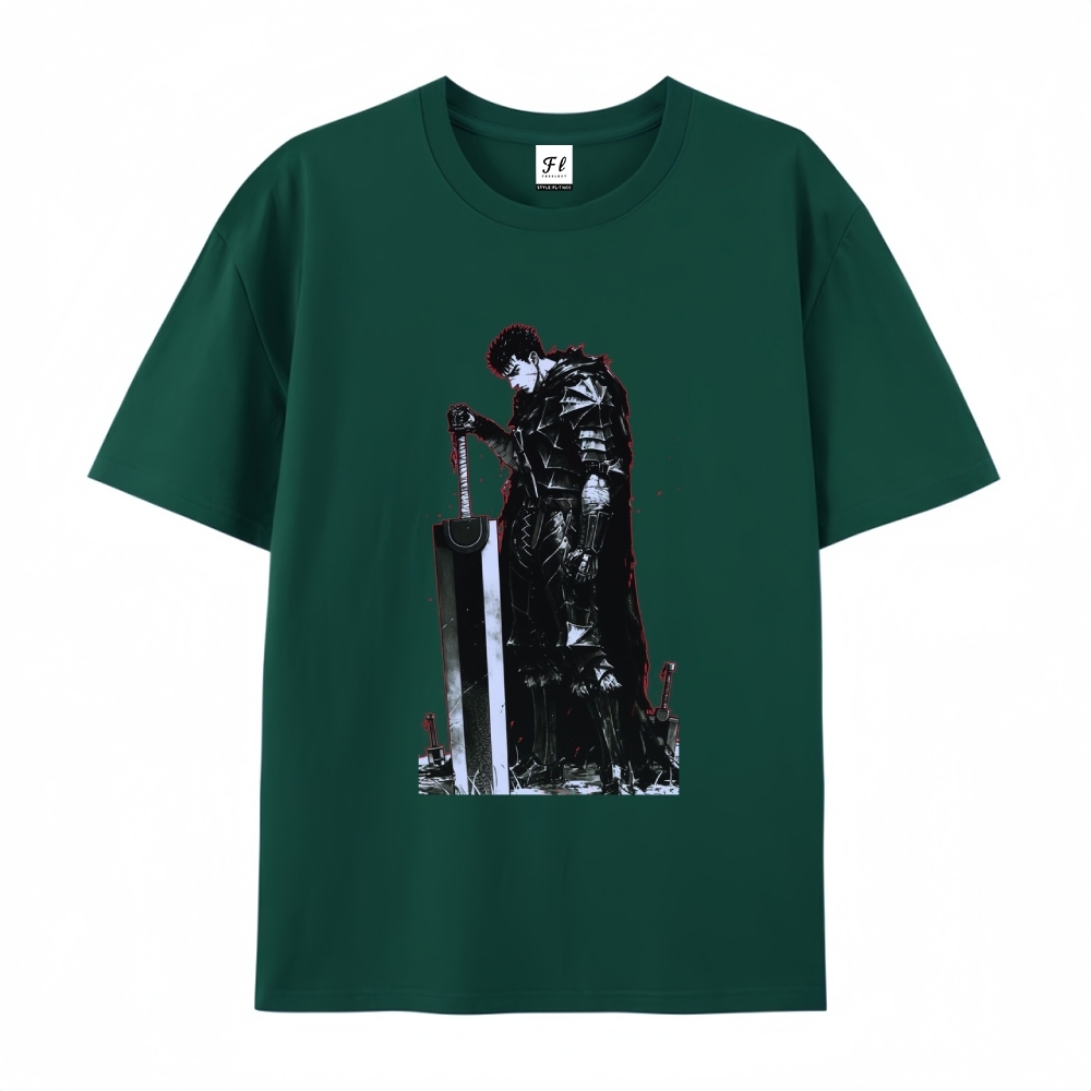 Pure Cotton Unisex Round Neck Anime T-Shirt Berserk