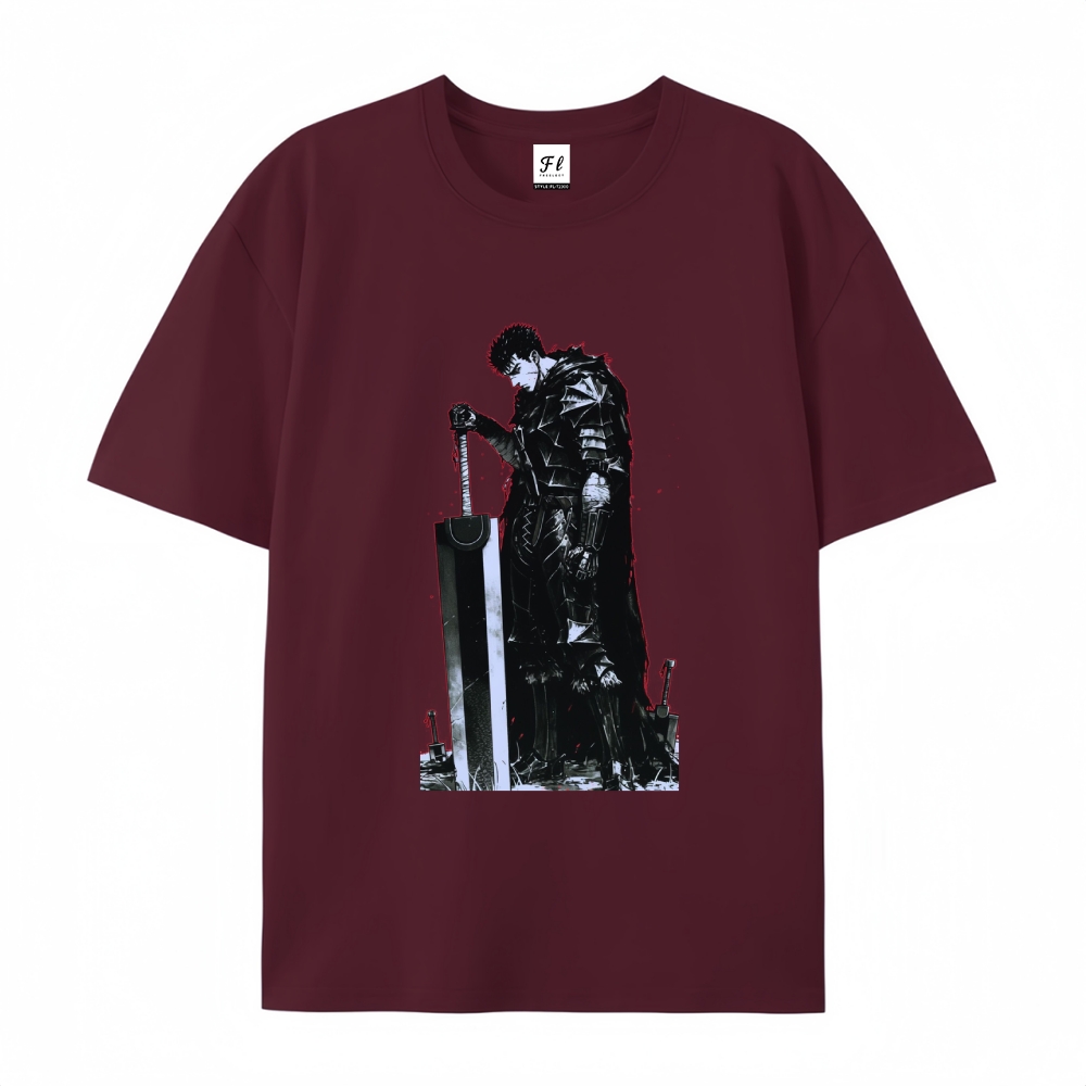 Pure Cotton Unisex Round Neck Anime T-Shirt Berserk