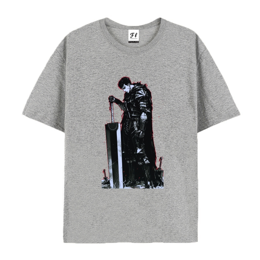 Pure Cotton Unisex Round Neck Anime T-Shirt Berserk
