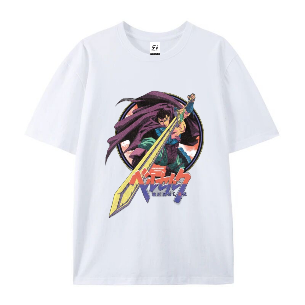 Pure Cotton Unisex Round Neck Anime T-Shirt Berserk