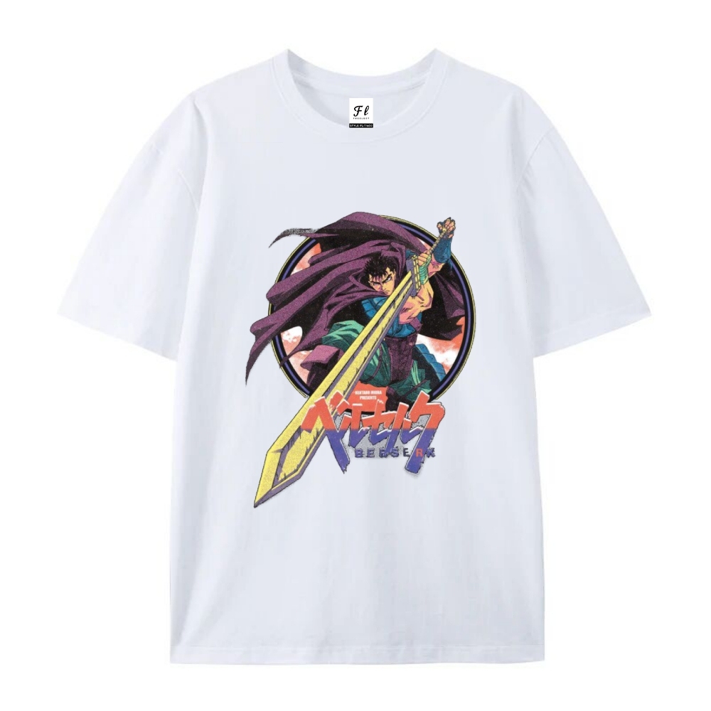 Pure Cotton Unisex Round Neck Anime T-Shirt Berserk