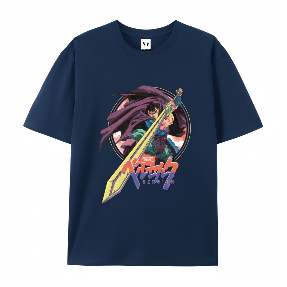Pure Cotton Unisex Round Neck Anime T-Shirt Berserk
