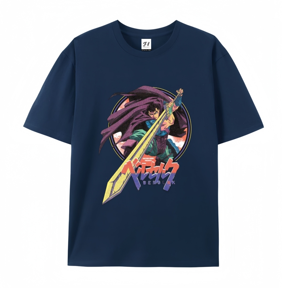 Pure Cotton Unisex Round Neck Anime T-Shirt Berserk