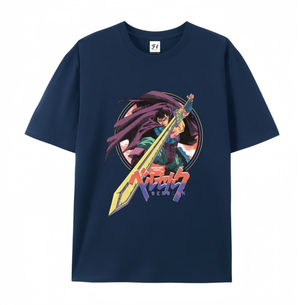 Pure Cotton Unisex Round Neck Anime T-Shirt Berserk