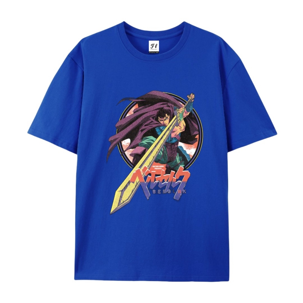 Pure Cotton Unisex Round Neck Anime T-Shirt Berserk