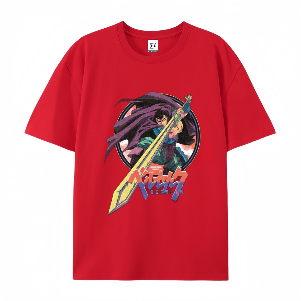 Pure Cotton Unisex Round Neck Anime T-Shirt Berserk