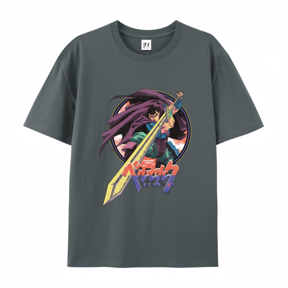 Pure Cotton Unisex Round Neck Anime T-Shirt Berserk