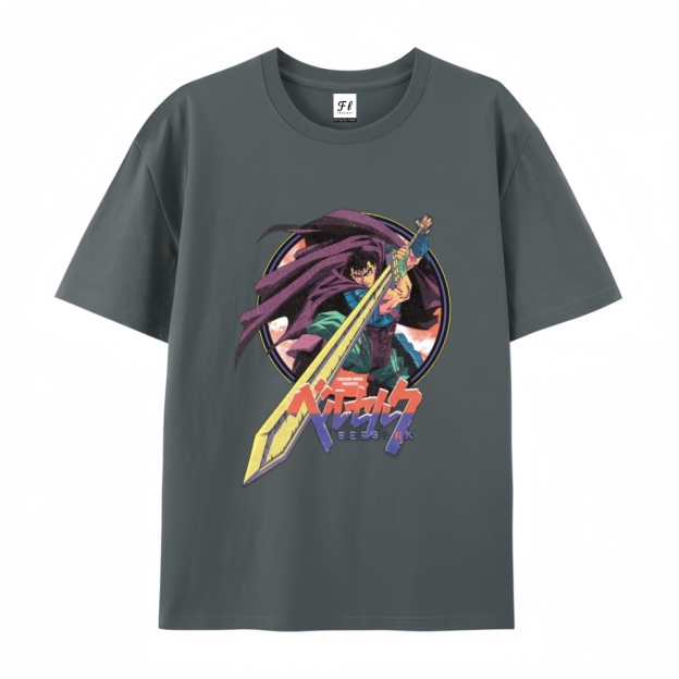 Pure Cotton Unisex Round Neck Anime T-Shirt Berserk