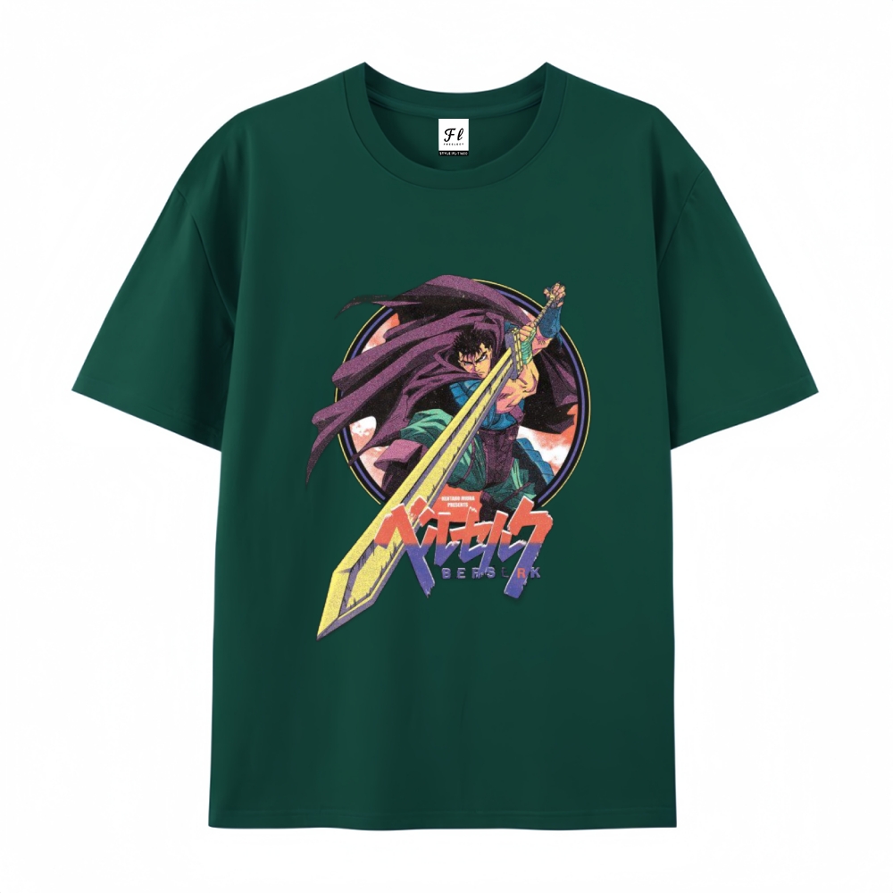 Pure Cotton Unisex Round Neck Anime T-Shirt Berserk