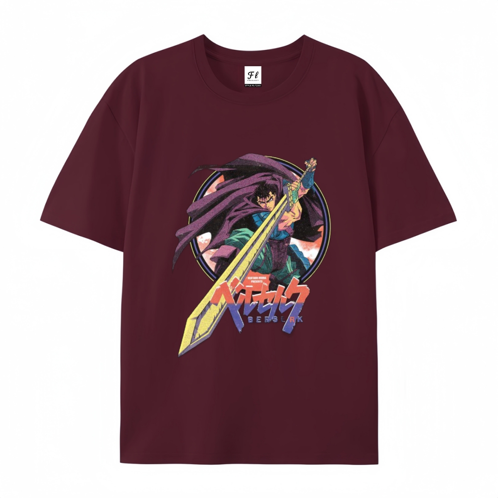 Pure Cotton Unisex Round Neck Anime T-Shirt Berserk