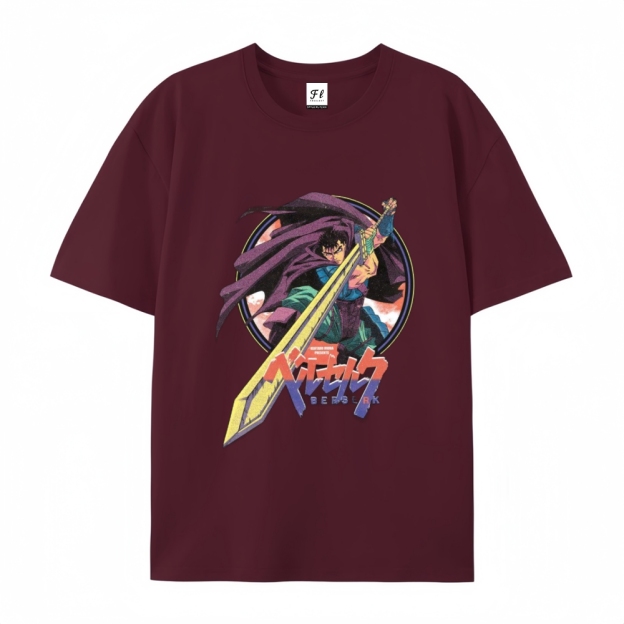 Pure Cotton Unisex Round Neck Anime T-Shirt Berserk