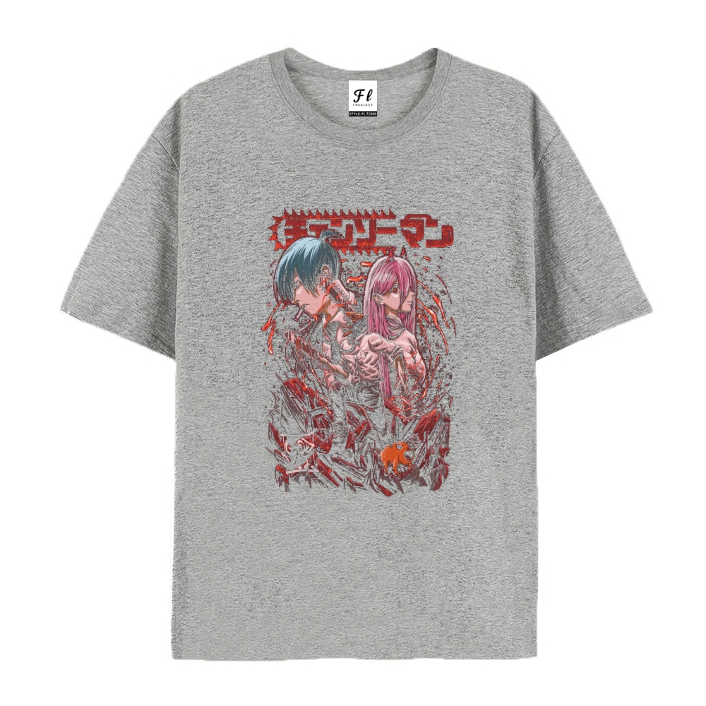Pure Cotton Unisex Round Neck Anime T-Shirt Chainsaw Man
