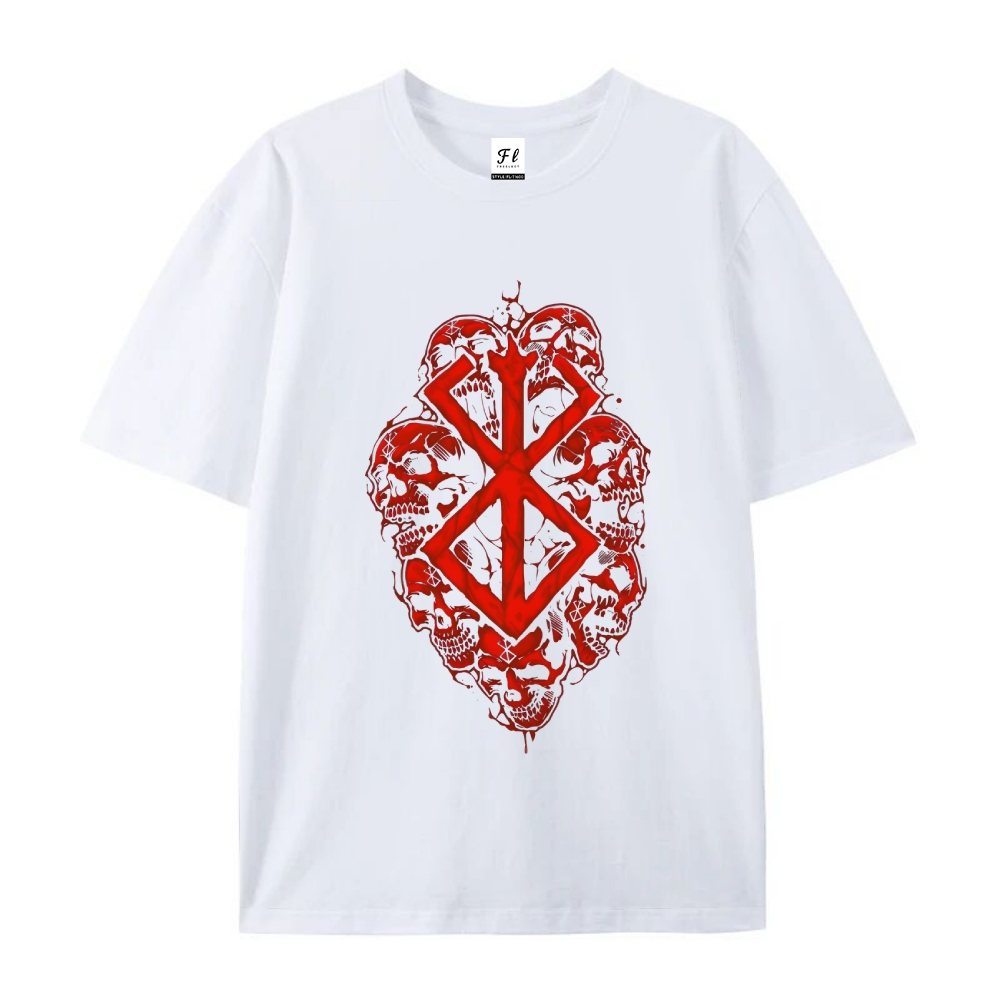 Pure Cotton Unisex Round Neck Anime T-Shirt Berserk