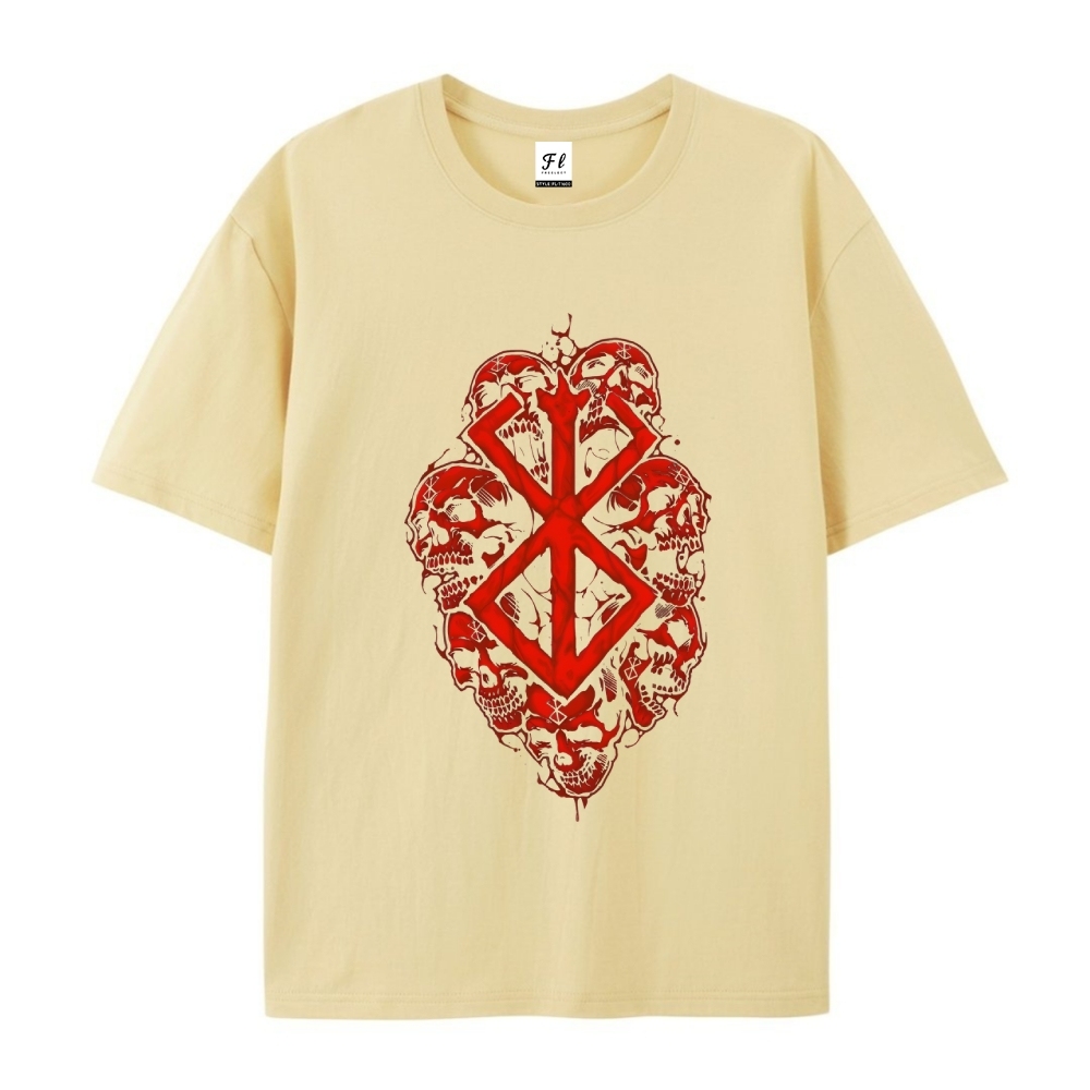 Pure Cotton Unisex Round Neck Anime T-Shirt Berserk