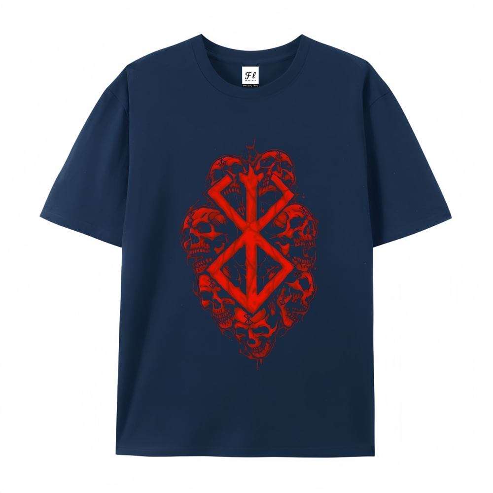 Pure Cotton Unisex Round Neck Anime T-Shirt Berserk
