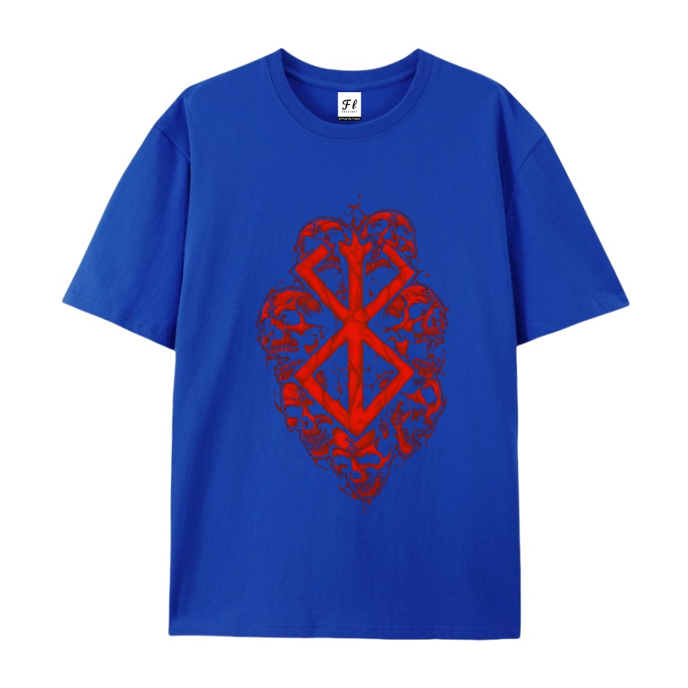 Pure Cotton Unisex Round Neck Anime T-Shirt Berserk