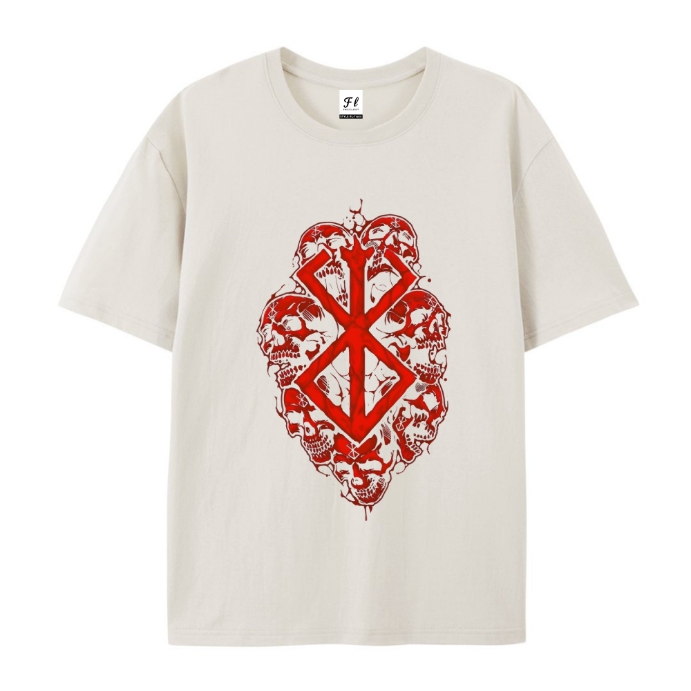 Pure Cotton Unisex Round Neck Anime T-Shirt Berserk
