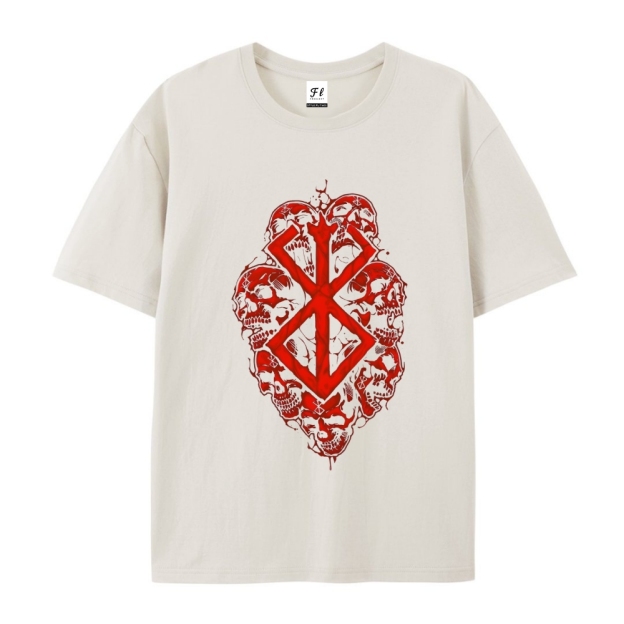 Pure Cotton Unisex Round Neck Anime T-Shirt Berserk