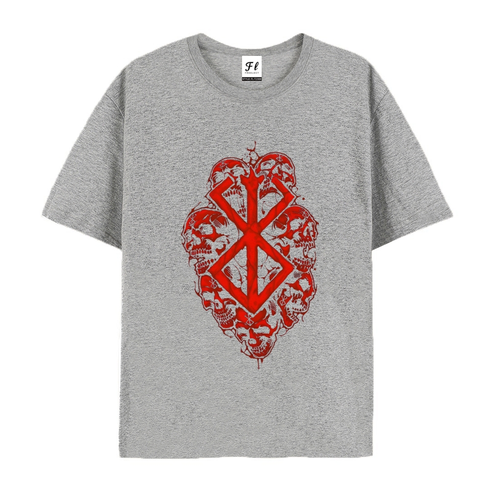 Pure Cotton Unisex Round Neck Anime T-Shirt Berserk