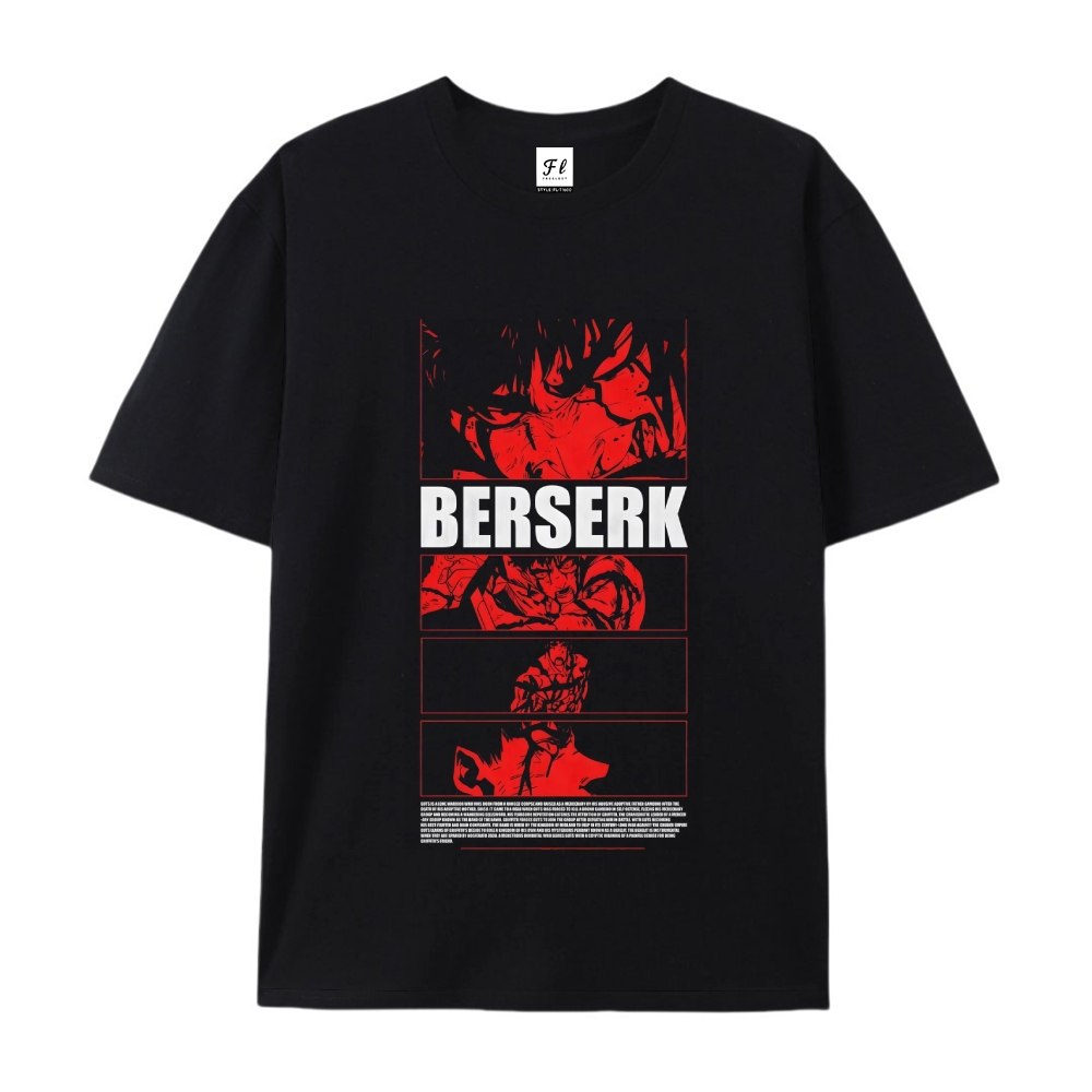 Pure Cotton Unisex Round Neck Anime T-Shirt Berserk