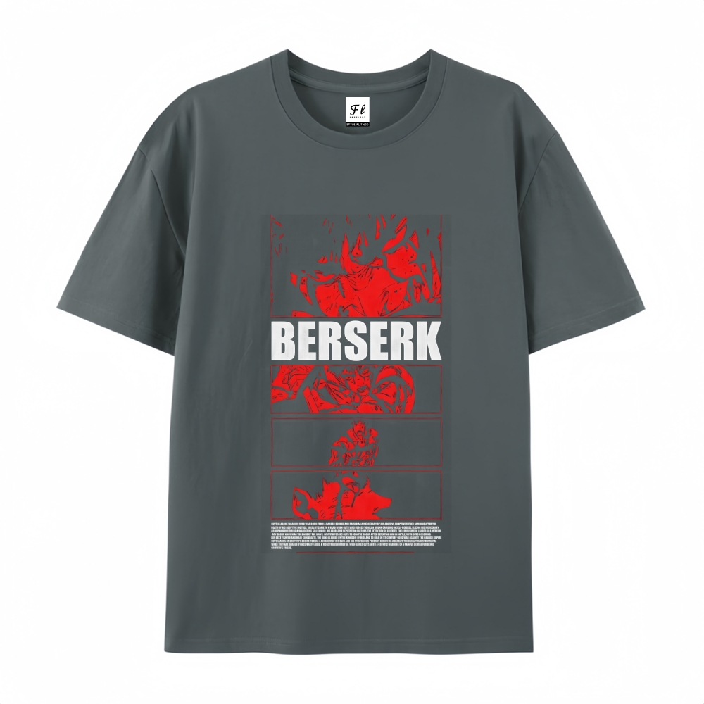 Pure Cotton Unisex Round Neck Anime T-Shirt Berserk