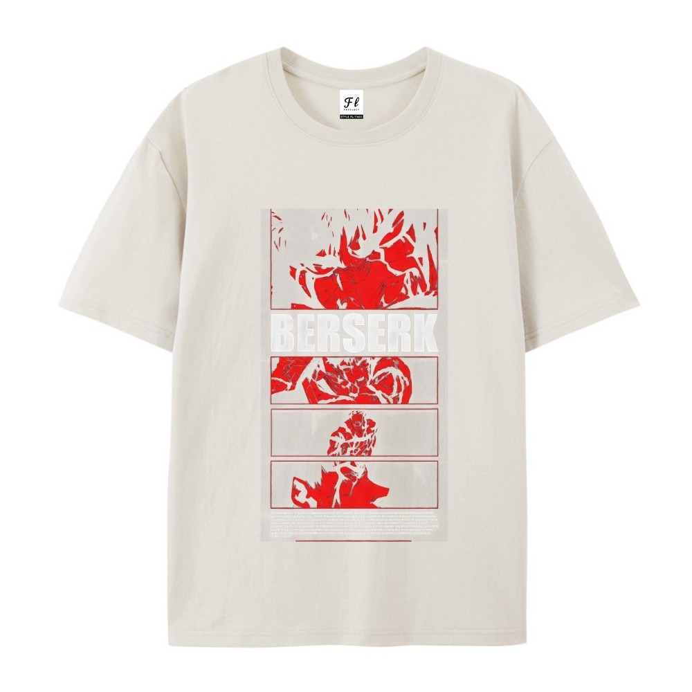 Pure Cotton Unisex Round Neck Anime T-Shirt Berserk