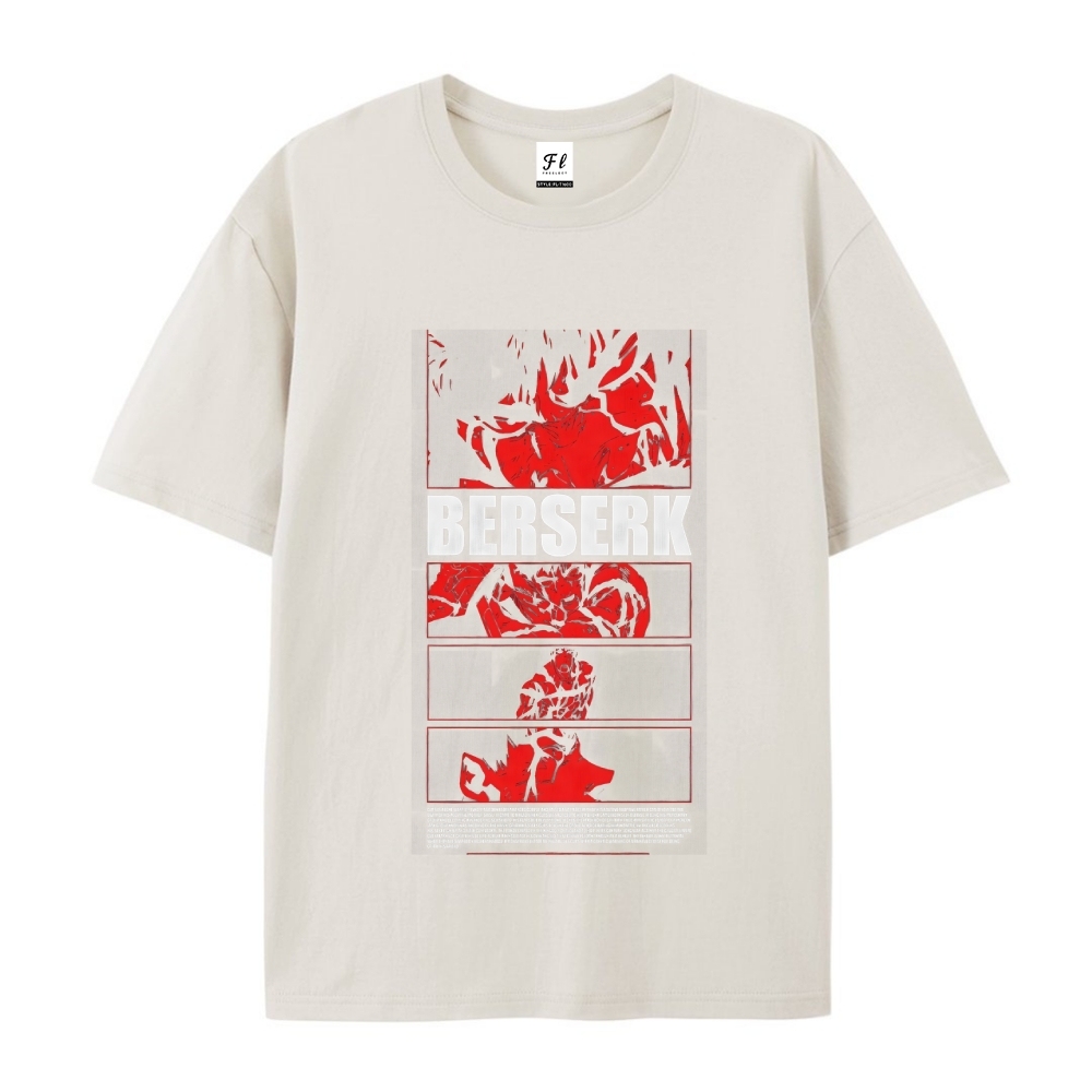 Pure Cotton Unisex Round Neck Anime T-Shirt Berserk