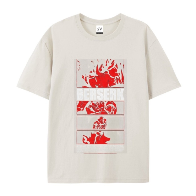Pure Cotton Unisex Round Neck Anime T-Shirt Berserk
