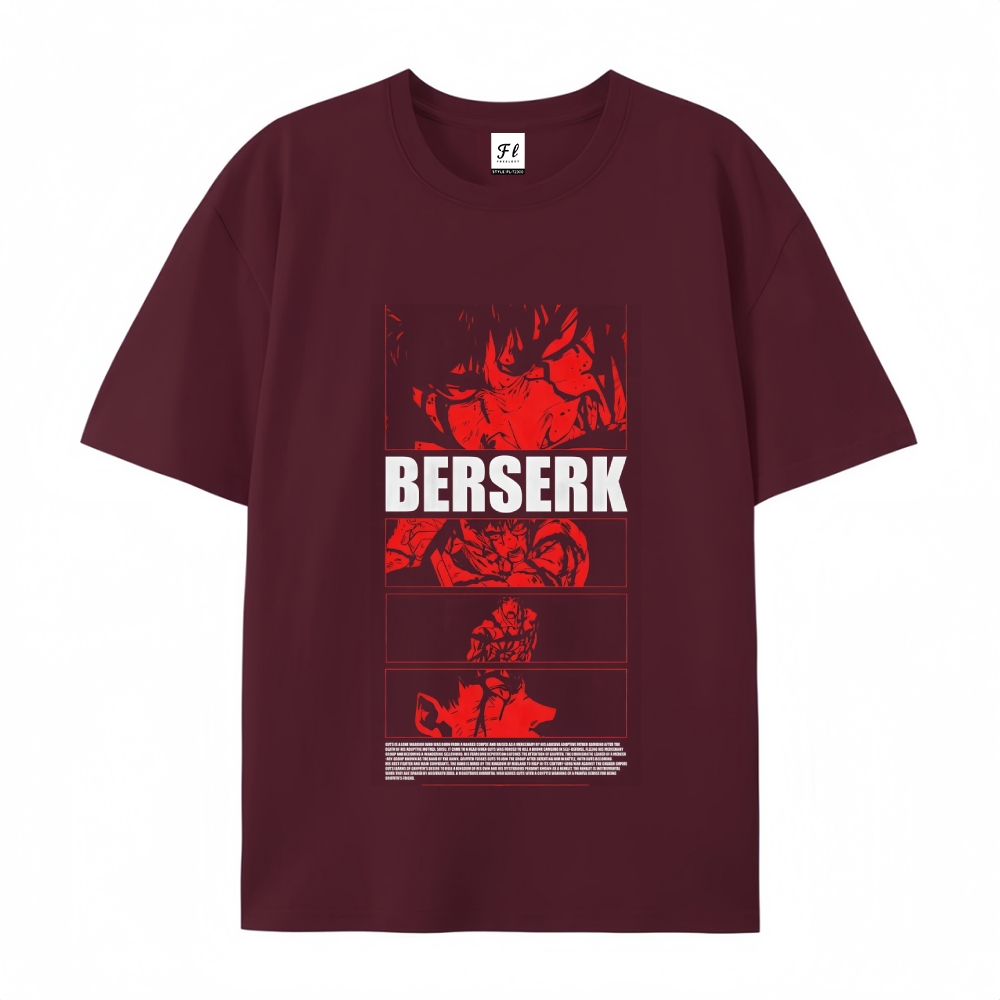 Pure Cotton Unisex Round Neck Anime T-Shirt Berserk