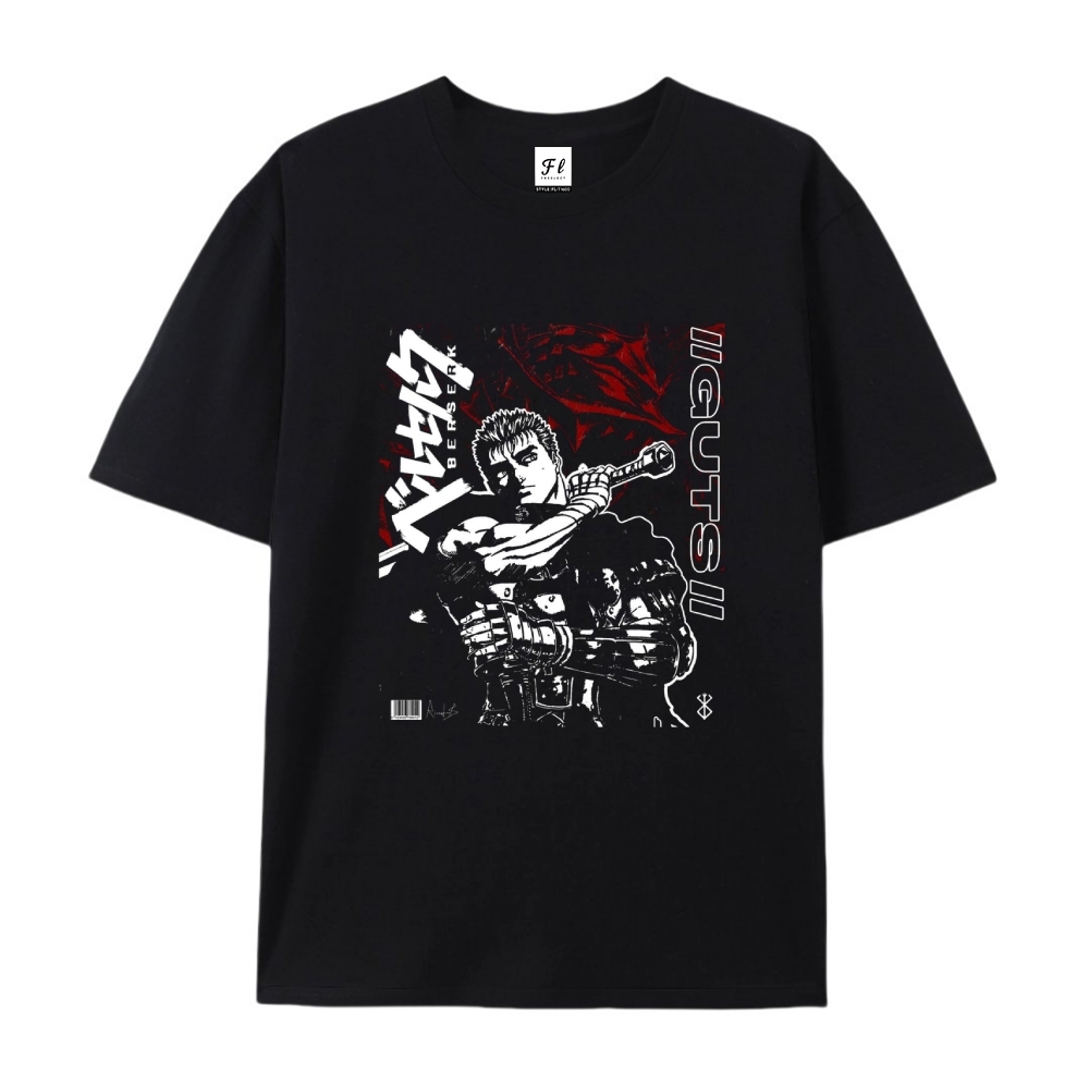 Pure Cotton Unisex Round Neck Anime T-Shirt Berserk