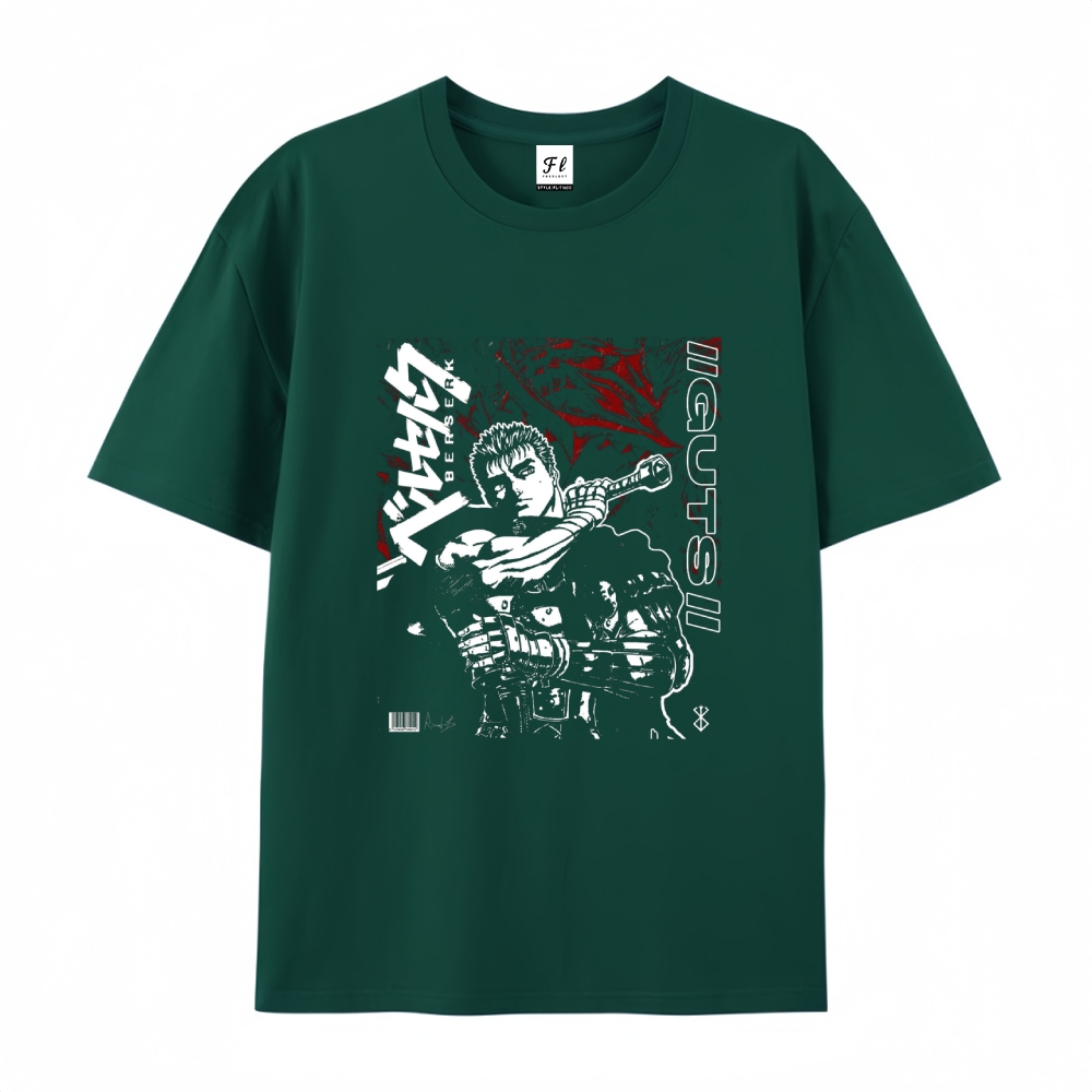 Pure Cotton Unisex Round Neck Anime T-Shirt Berserk