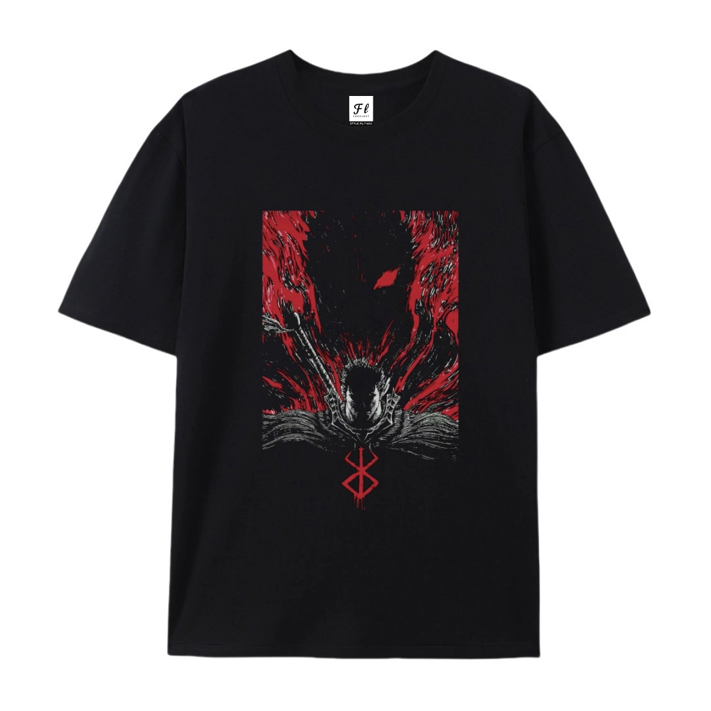 Pure Cotton Unisex Round Neck Anime T-Shirt Berserk