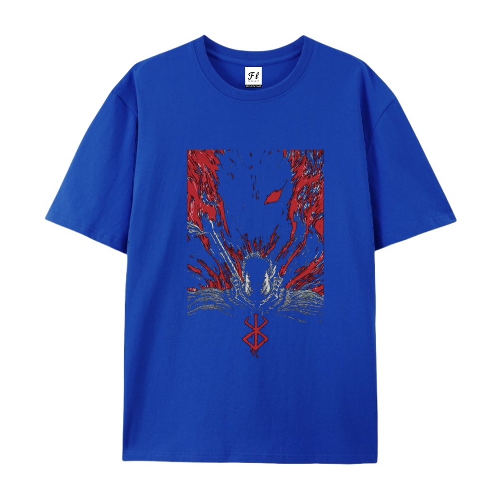 Pure Cotton Unisex Round Neck Anime T-Shirt Berserk