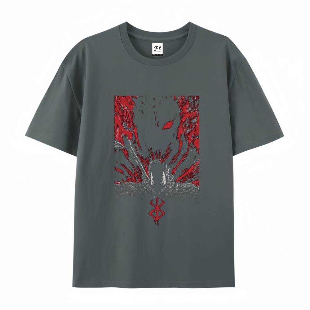 Pure Cotton Unisex Round Neck Anime T-Shirt Berserk