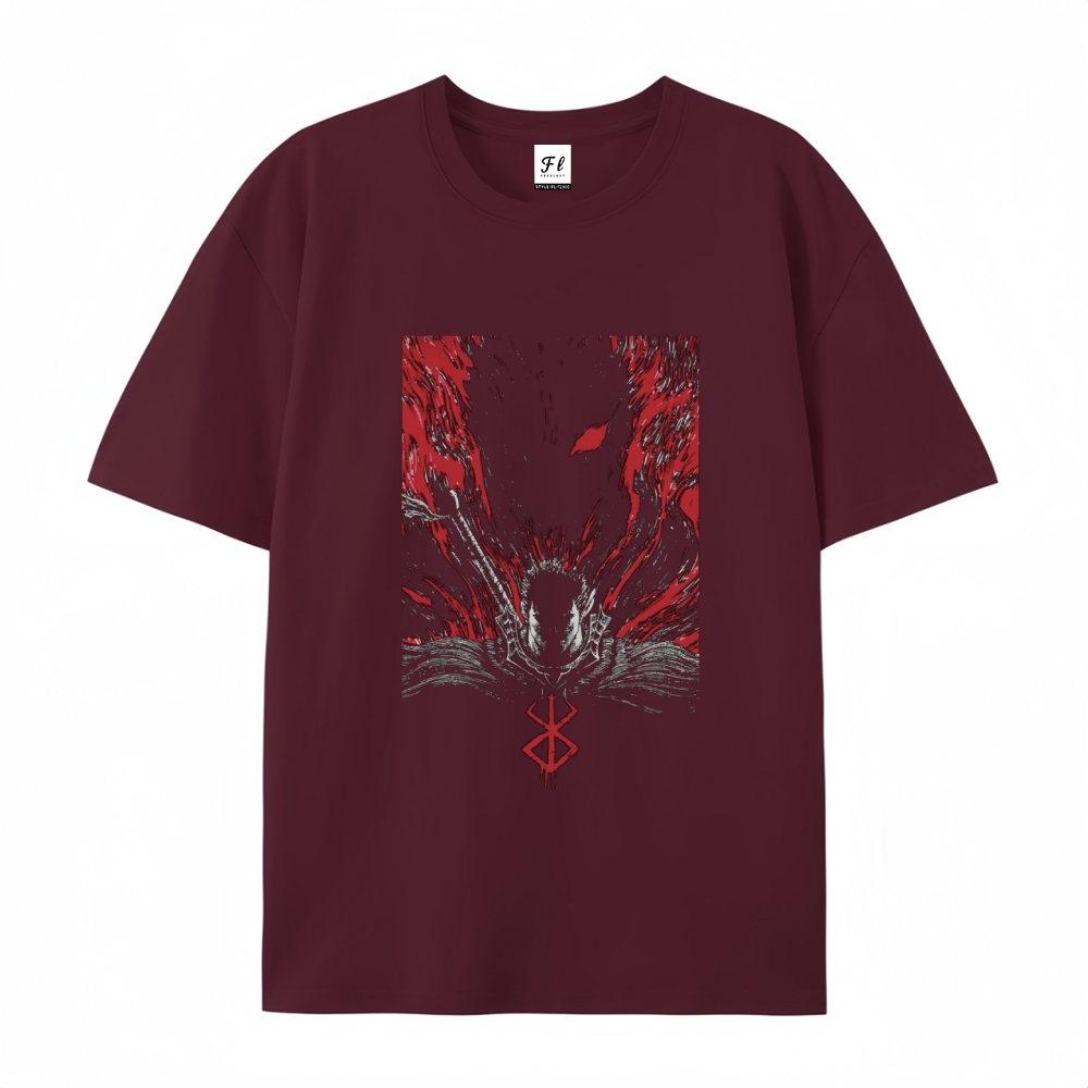 Pure Cotton Unisex Round Neck Anime T-Shirt Berserk
