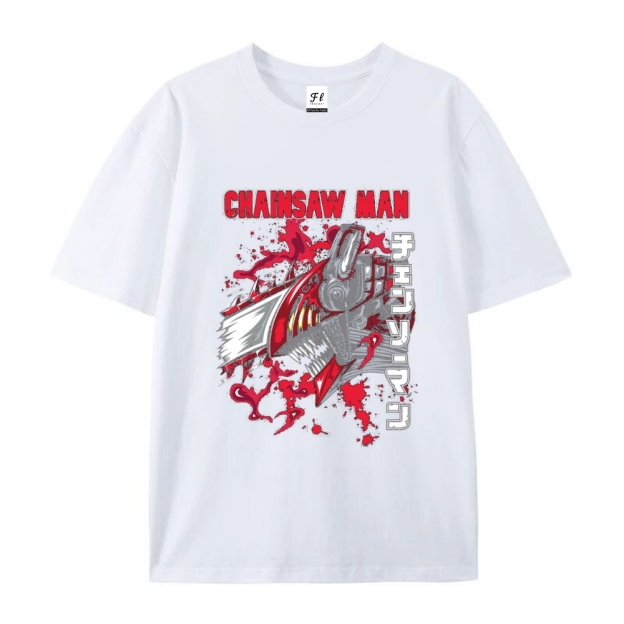 Pure Cotton Unisex Round Neck Anime T-Shirt Chainsaw Man