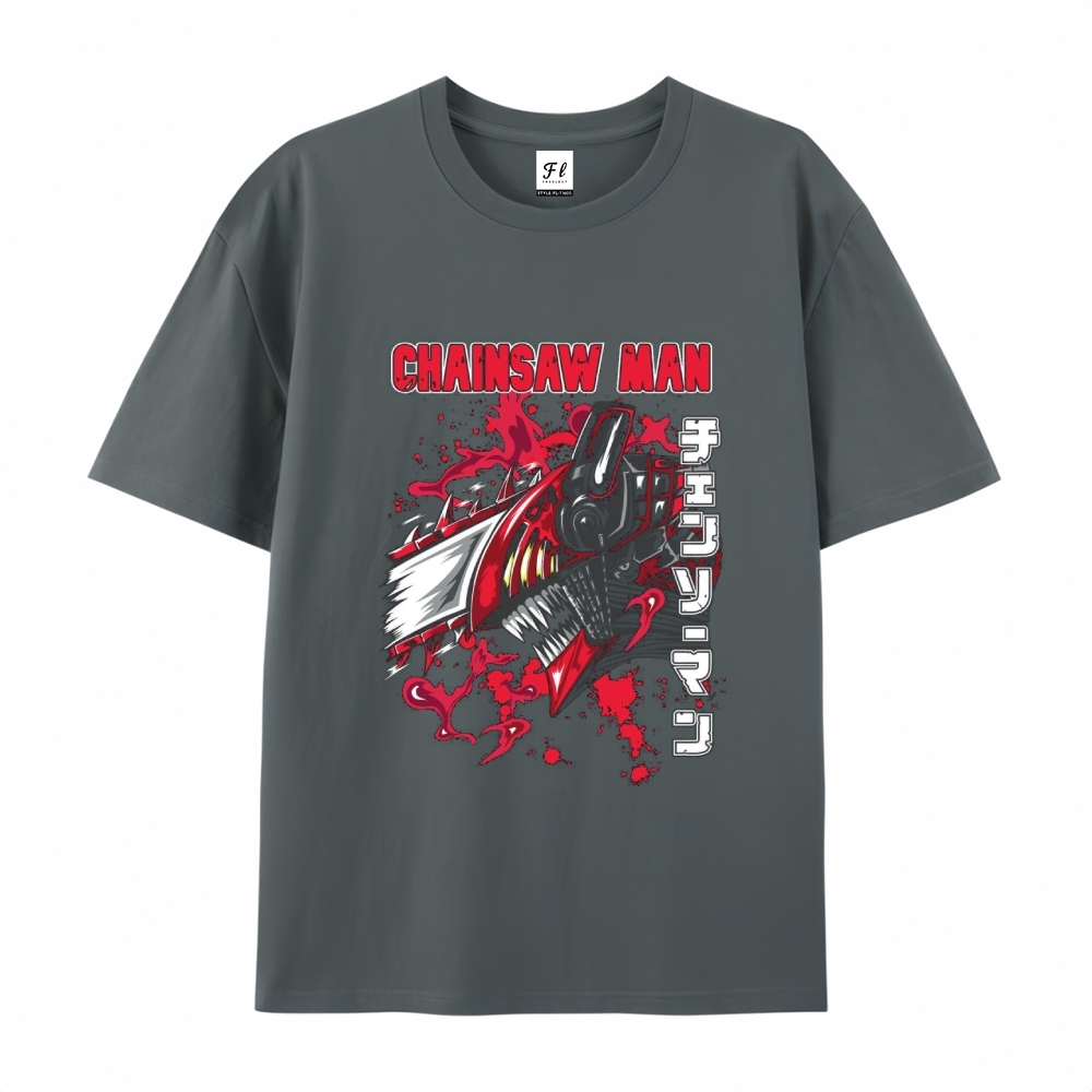 Pure Cotton Unisex Round Neck Anime T-Shirt Chainsaw Man