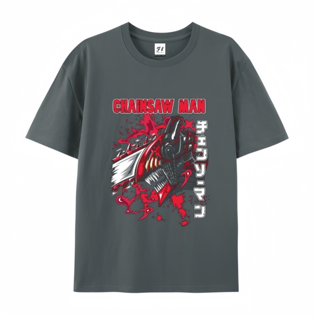 Pure Cotton Unisex Round Neck Anime T-Shirt Chainsaw Man