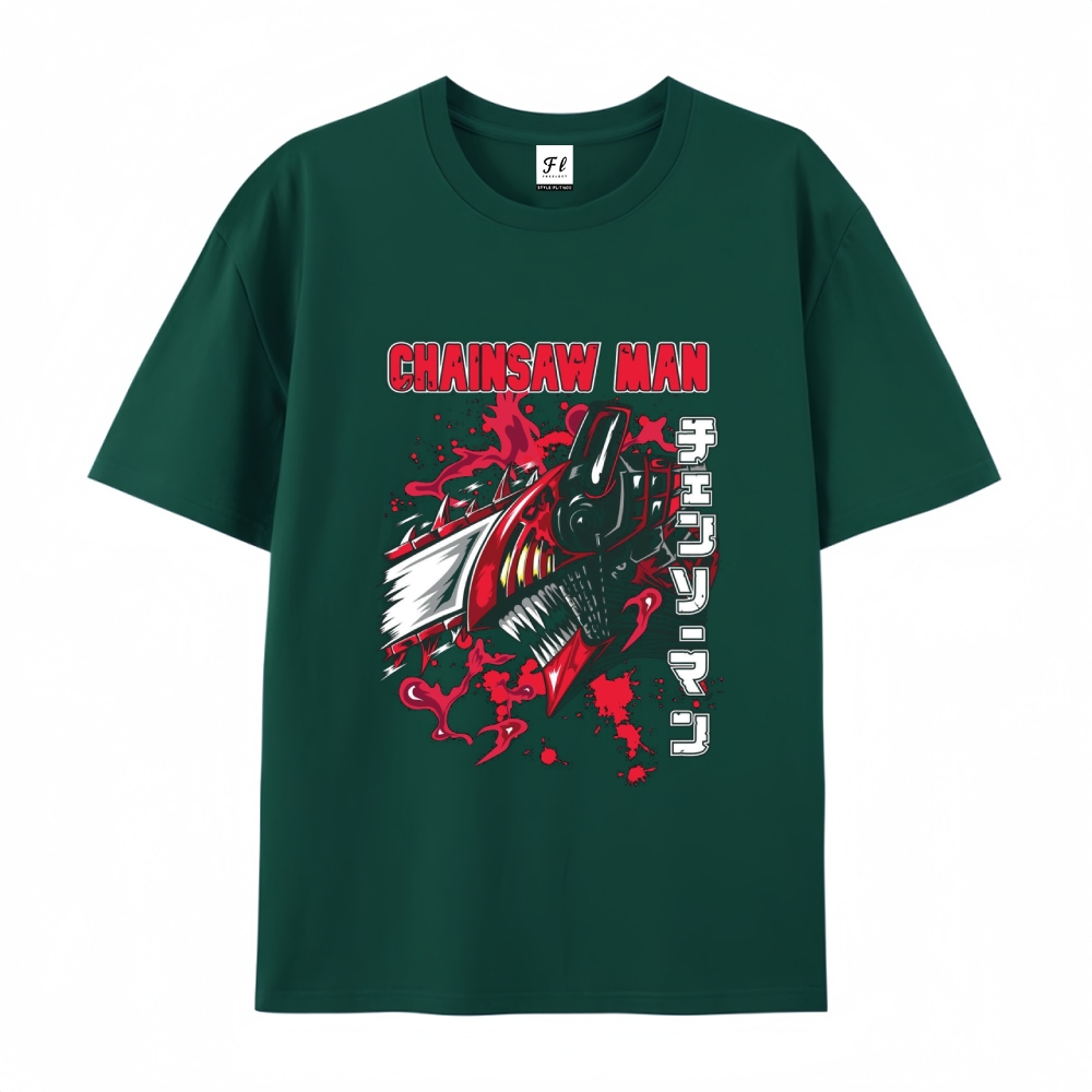 Pure Cotton Unisex Round Neck Anime T-Shirt Chainsaw Man