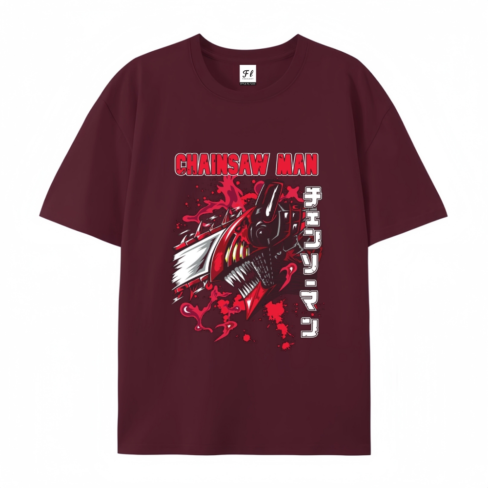 Pure Cotton Unisex Round Neck Anime T-Shirt Chainsaw Man