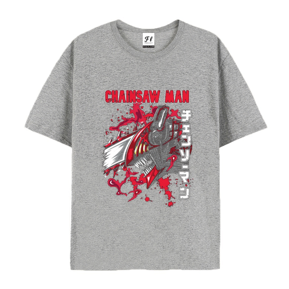 Pure Cotton Unisex Round Neck Anime T-Shirt Chainsaw Man