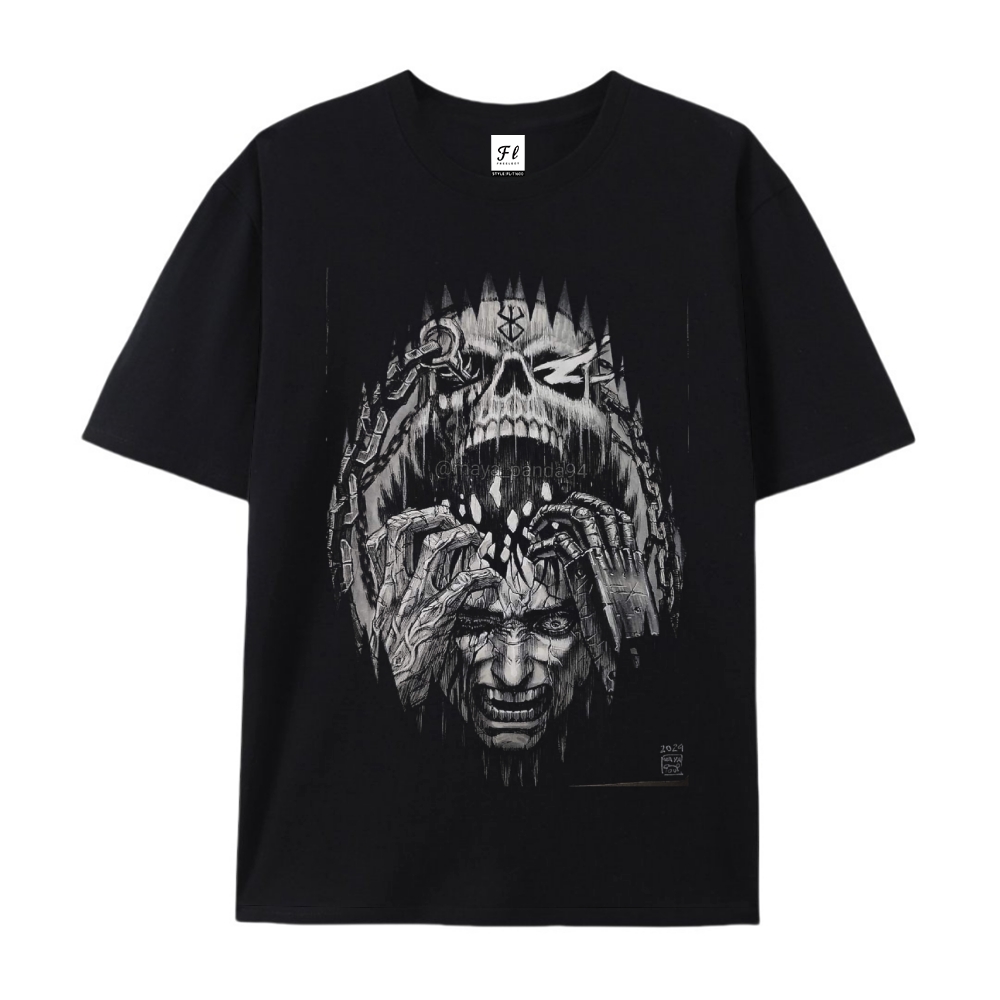 Pure Cotton Unisex Round Neck Anime T-Shirt Berserk