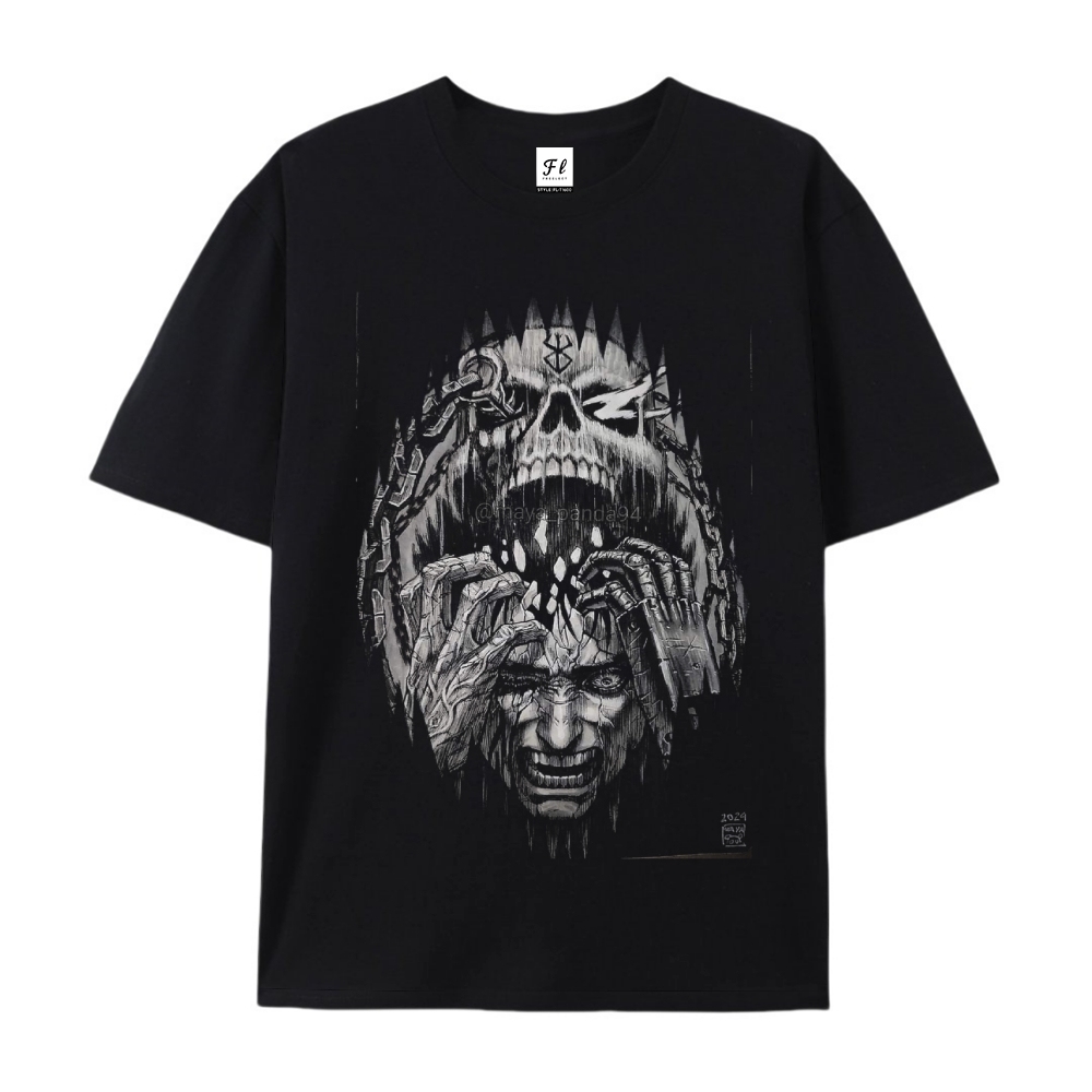 Pure Cotton Unisex Round Neck Anime T-Shirt Berserk